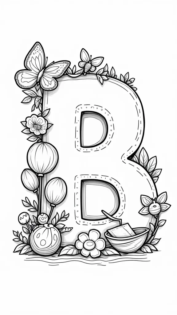 coloring pages letter b